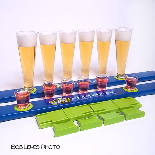 shotsticks drinking game product photography liquid photography